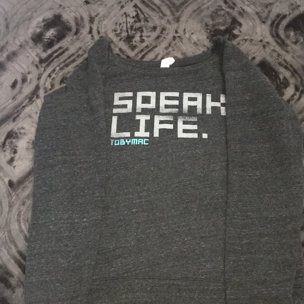 A grey sweatshirt
